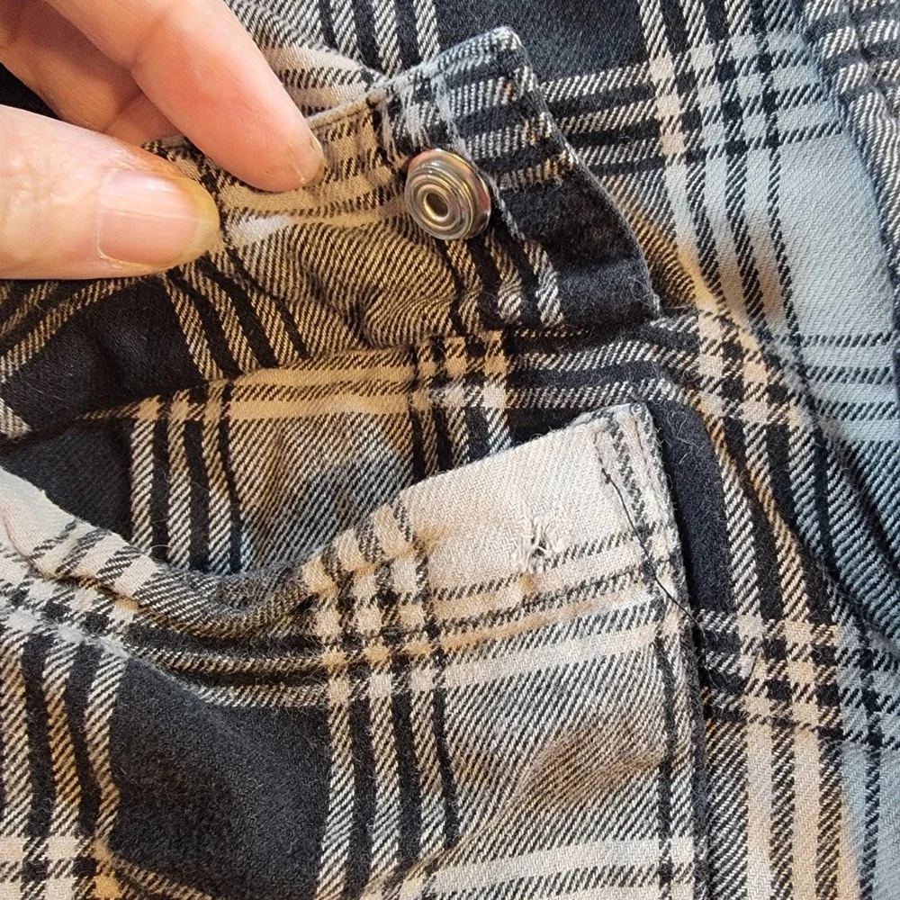 Plaid Hooded Jacket Kids Size Unknown Black White Gray Good Flannel